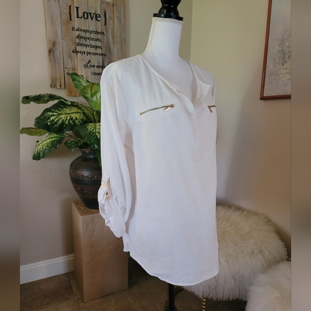 🤍Ellen Tracy Linen Blouse🤍